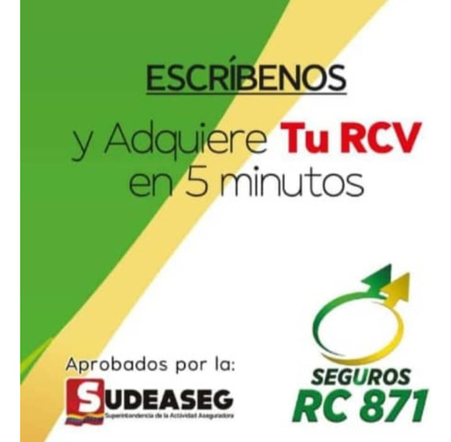 Seguro Rcv Cualquier Tipo De Vehiculo Desde 15$