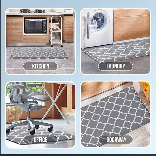 Imagen 9 de 9 de Tapete De Baño O Cocina Acolchado Impermeable Premium Gris