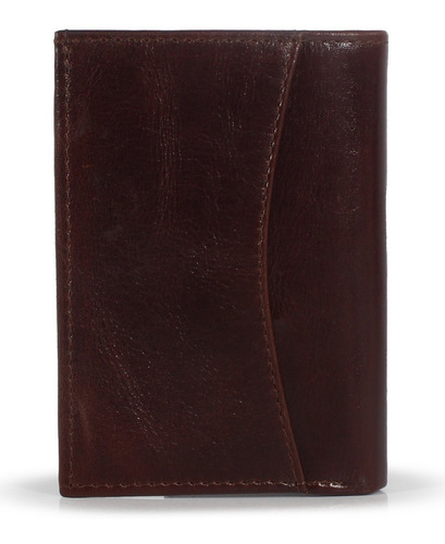 Imagen 5 de 6 de Cartera Billetera Vertical Delgada Piel Genuina Hombre Mujer