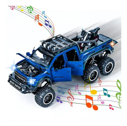 Camion De Juguete Ranfly Modelo F150, De Metal, Con Moto Ab