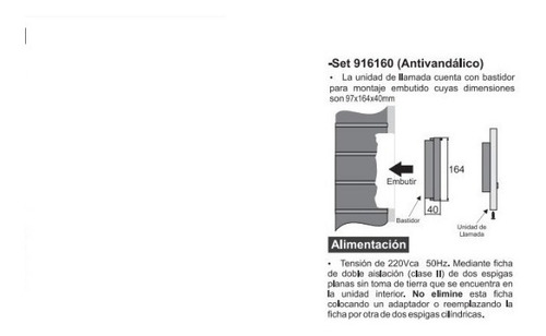 Imagen 3 de 7 de Kit Portero Eléctrico Sica Antivandalico Exterior Embutir