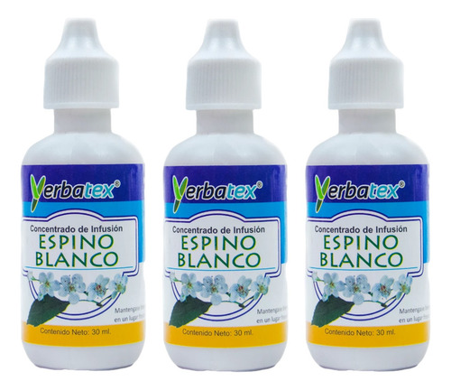 3 Té De Espino Blanco En Gotas 30ml