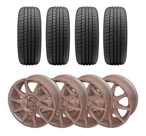 4 Llantas + Neumáticos 175/70 R 13 Sumitomo Chevrolet Celta