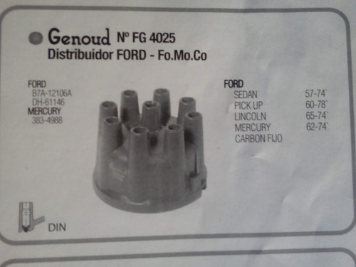 Tapa Distribuidor Ford V8 Sedan , Pick Up 57 /78 Carbon Fijo