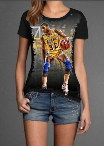 Blusa Fem. 5%off Los Angeles Lakers Customizada Divertida