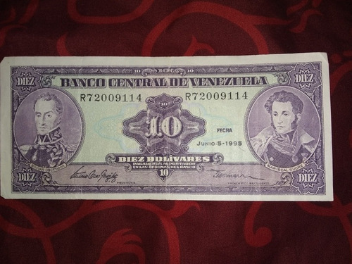 Billete Antiguo De El Banco Central De Venezuela