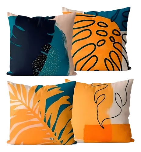 Kit 4 Capas De Almofadas Decorativas Com Zíper 42 X 42 Cm 09 Cor ...