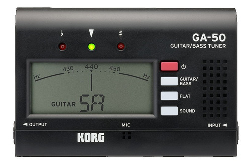 Afinador Korg Ga50 para guitarra y bajo, color negro