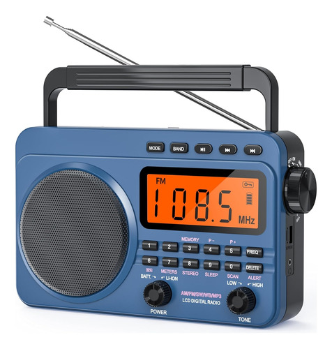 Radio Multibandas Am Fm Sw Recargable Mp3 Excelente Sintonia