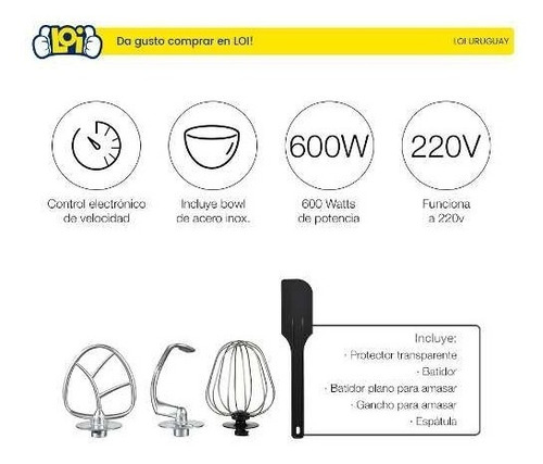 Batidora Planetaria Nappo Bowl 4l Acero Inoxidable En Loi
