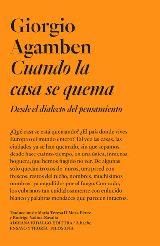 Libro Cuando La Casa Se Quema - Giorgio Agamben