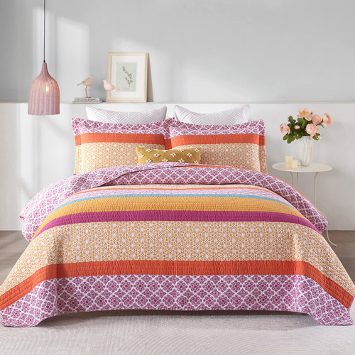 Set De Colcha Perhom Boho King Size - 100% Algodón