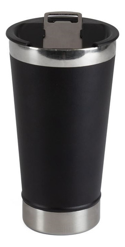 Vaso De Acero Con Tapa Y Destapador Negro X2 Disershop