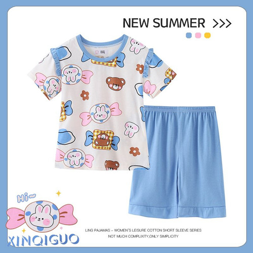 Pijama Verano For Niños Algodón Puro, Conjunto ALG