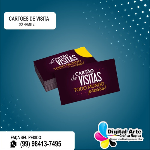 Imagem 1 de 1 de Cartão Visita Couchê 100 Und 4x4 Obs:não Fazemos Artes