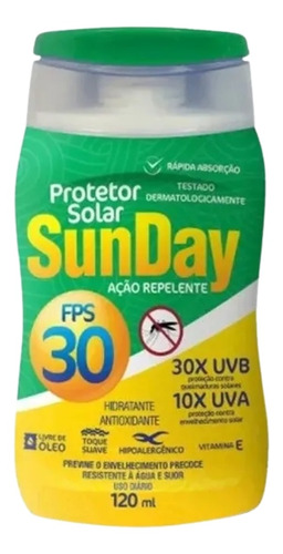 Protetor Solar Proteção Repelente Maxima Fator 30 Fps 120 Ml