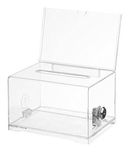 Adir Acrylic Donation & Ballot Box With Lock (6.25 X 4.5 X