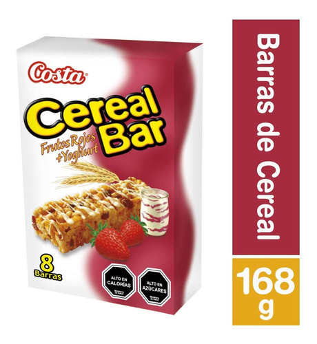 Pack Barra Cereal Costa Cereal Bar Frutos Rojos 8 Un De 21 G