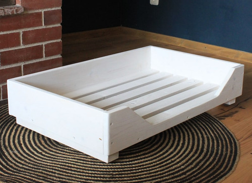 Cama Para Perros Rustico De Madera Quemada