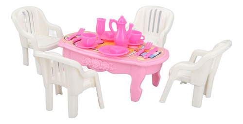 Mesa Y Sillas De Comedor Dollhouse, Seguras, De Plástico, Al