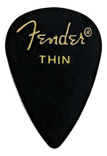 Fender Classic Celluloid Guitar Picks 351 Shape, Black