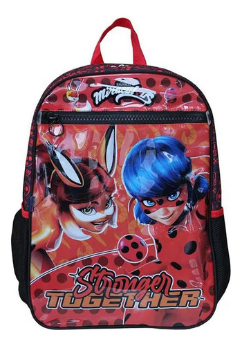 Mochila De Costas Dermiwill Miraculous Preto Cor Vermelho Tamanho Único