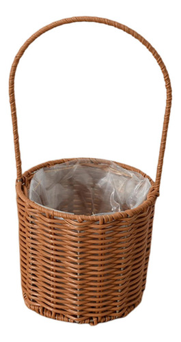 Cesta De Picnic De Mimbre Hecha A Mano Con Asa Para Despensa