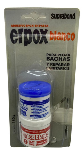Pegamento Pasta Suprabond Adhesivo ERPOX BLANCO Piletas Cocina y Sanitarios