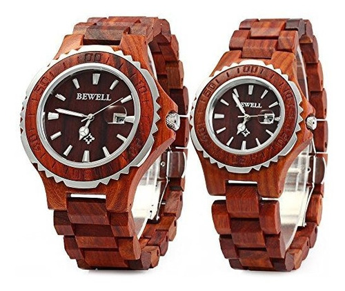 Reloj De Ra - Bewell Zs-100b Couple Wooden Quartz Watch Men 