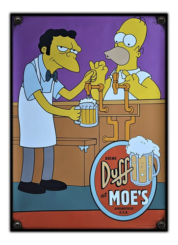 #976 - Cuadro Decorativo - Cerveza Duff Simpson Moe No Chapa