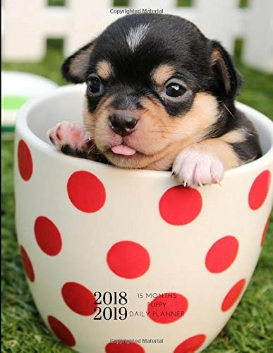 2018 2019 15 Months Puppy Daily Planner Academic Hourly Orga