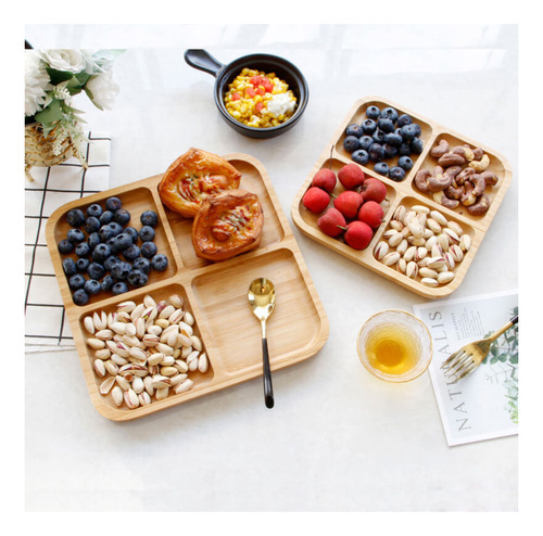 X2 Tabla Para Servir Aperitivos Y Picoteo Bambú Picnic