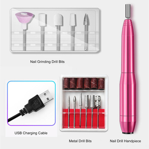 Cx Kit De Lima De Uñas Eléctrica Con Brocas For Colocar Y