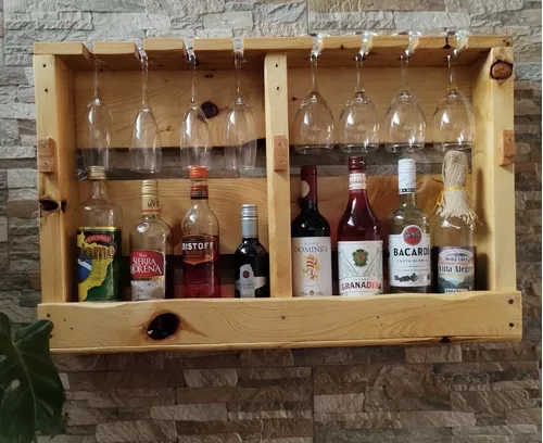 Mini Bar Rustico De Pared Arrebol Pallets