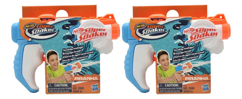 Nerf Super Soaker Piranha Pack 2 Pz Lanzador De Agua Hasbro Azul