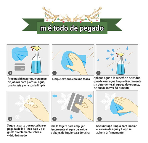 Aplicável A 8 Hojas Pegatinas Navideñas Copos De Nieve