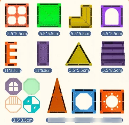 Bloques Magnéticos Genérica 20 Pcs Castillo Azul-morado