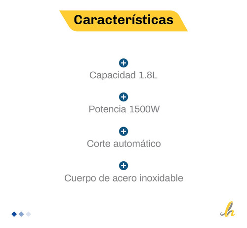 Imagen 2 de 10 de Pava Eléctrica Kanji Matera 1,8l Acero Inoxidable Lh