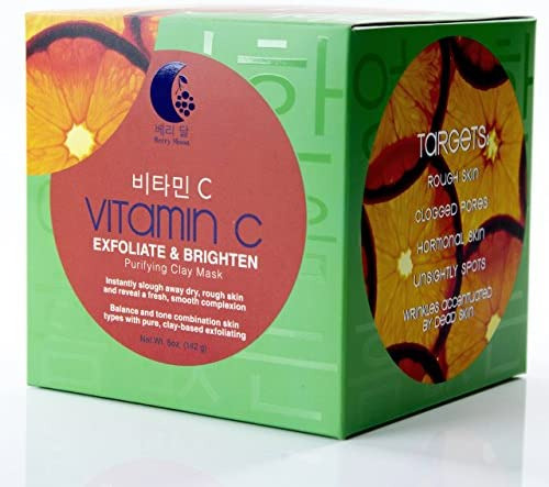 Máscara de arcilla antienvejecimiento con vitamina C Berry Moon para piel áspera