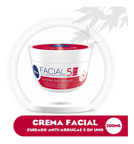 Crema Facial Nivea Anti Arrugas 5 En Uno 200 Ml