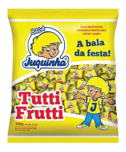 Bala Mastigável Juquinha Pacote 500g - Tutti Frutti
