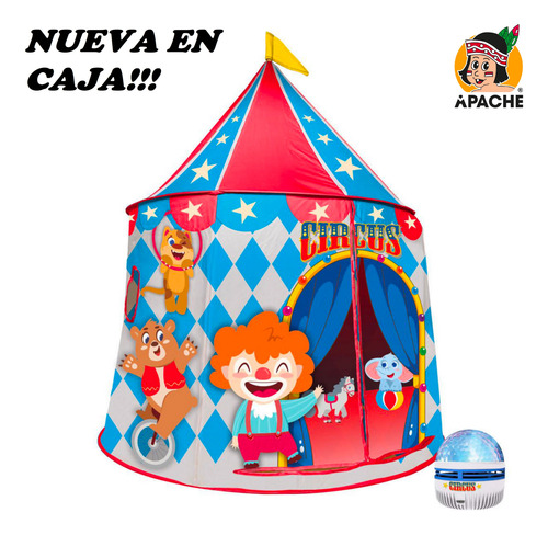 Casa De Campaña Infantil Circo Con Luces Apache En Caja Azul (Usado)