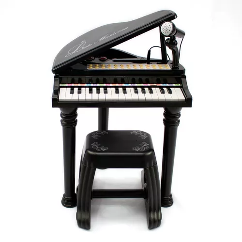 Piano Infantil Com Banquinho E Microfone Rosa BW151RS