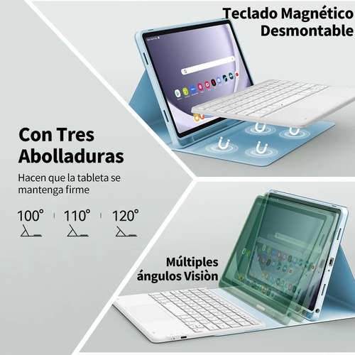 Funda Teclado Ñ Mouse Para Galaxy Tab A9+plus X210/x216/x218 Negro