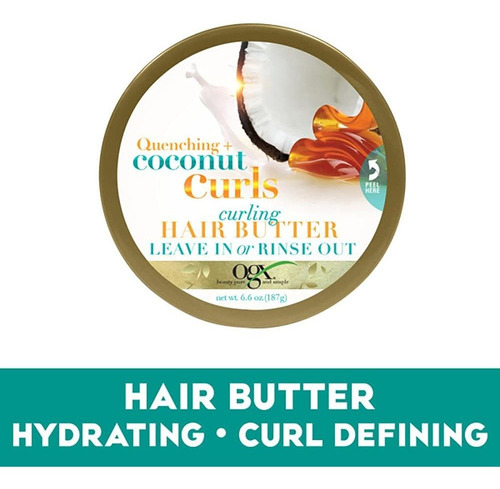 Manteca Para Rizar El Cabello Ogx Quenching Coconut Curls
