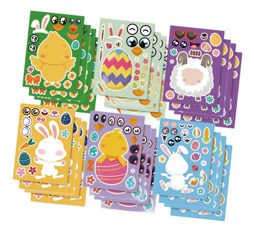 Tz 24 Piezas De Pegatinas De Juego De Fiesta De Pascua Diy