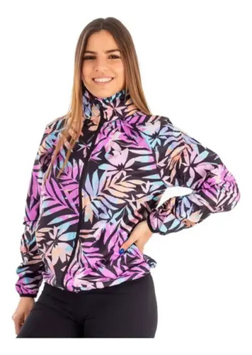 Campera Rompevientos Pack And Go Printed Roxy Rosa