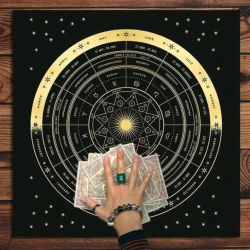 Manta Tapete Paño Para Lectura Cartas Tarot Signo Zodiacal