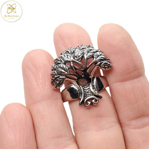 Imagen 2 de 7 de Anillo Acero Quirurgico Cardinal Arbol De La Vida