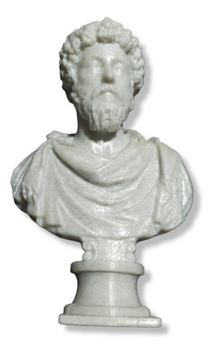 Imagen 2 de 10 de Figura Busto Emperador Marco Aurelio 3d Pintado Marmol